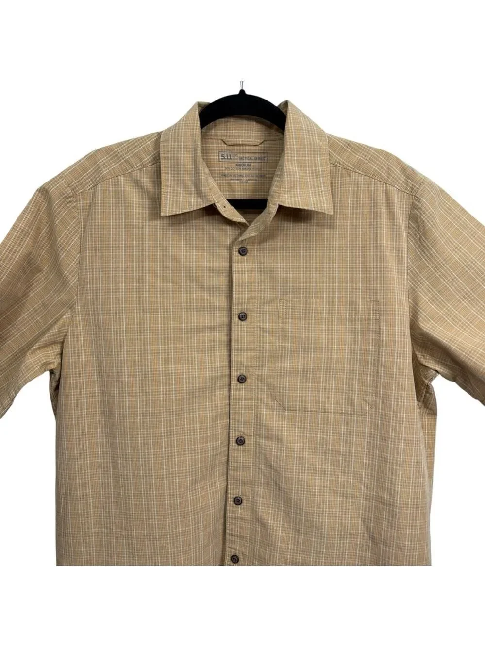 5.11 Tactical Button-Up Shirt Size M Tan Plaid